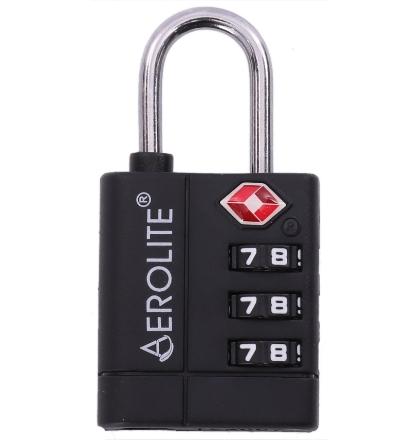 Zobrazit podrobnosti pro Visací TSA kódový zámek AEROLITE - černý Obrázek Visací TSA kódový zámek AEROLITE - černý