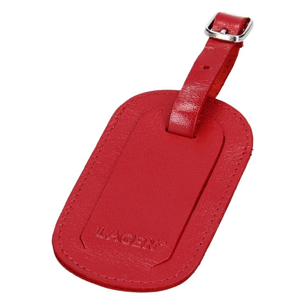 Obrázek Jmenovka na kufr kožená Lagen červe